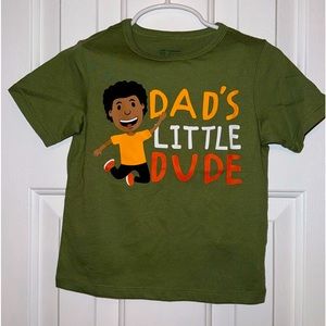 The Children Place, Dad Little Dude Green Tee Shirt, Size 2T, NWT